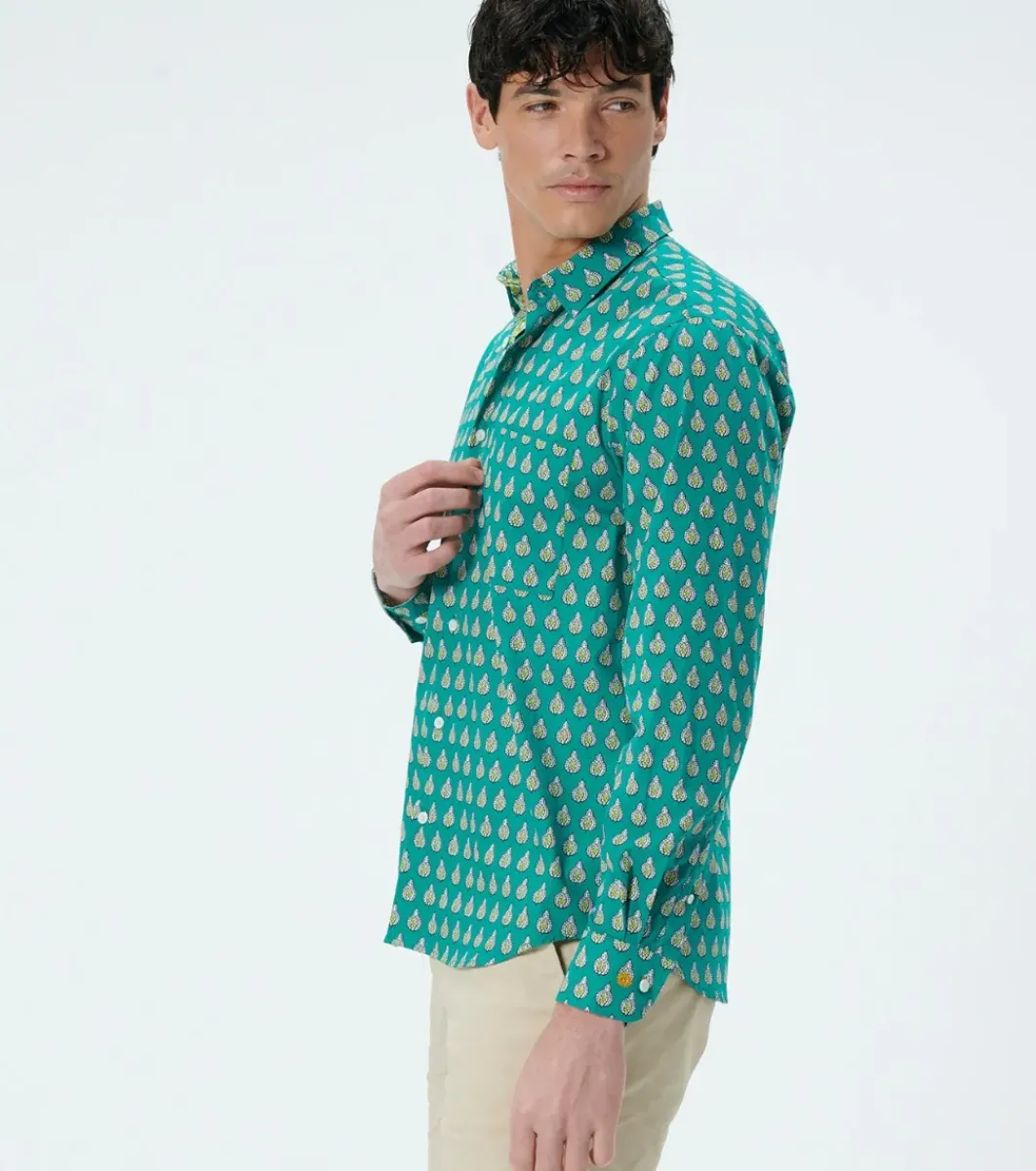 Homme Souleiado Chemises | Chemise REGULAR Scarabée émeraude