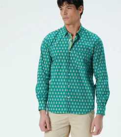 Homme Souleiado Chemises | Chemise REGULAR Scarabée émeraude