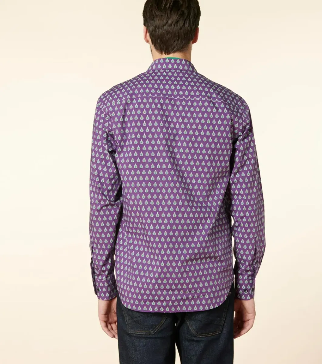 Homme Souleiado Chemises | Chemise REGULAR Scarabée tricolore violet