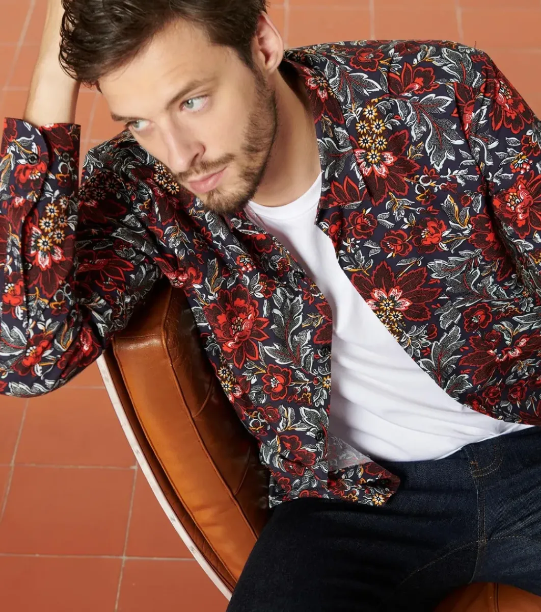 Homme Souleiado Chemises | Chemise REGULAR Sylvéréal nuit rouge