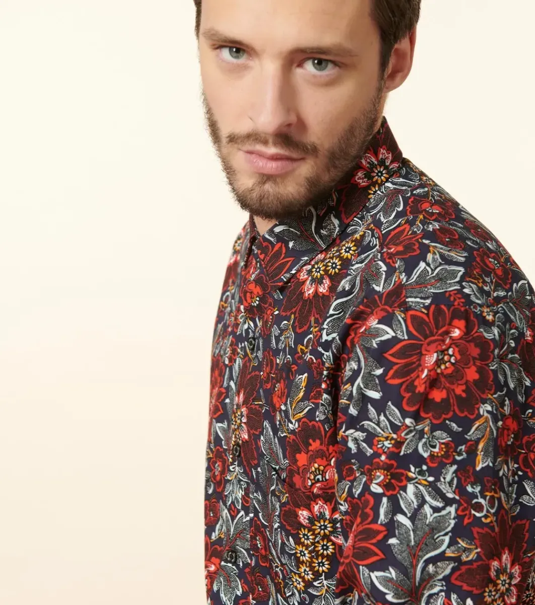 Homme Souleiado Chemises | Chemise REGULAR Sylvéréal nuit rouge