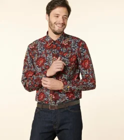 Homme Souleiado Chemises | Chemise REGULAR Sylvéréal nuit rouge