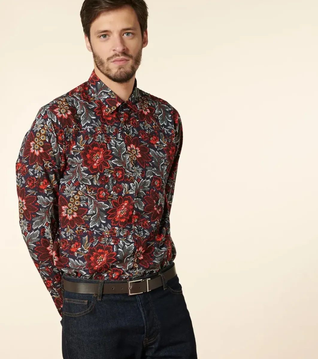 Homme Souleiado Chemises | Chemise REGULAR Sylvéréal nuit rouge