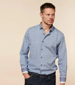 Homme Souleiado Chemises | Chemise SLIM ALPHONSE Mini Mouche ciel