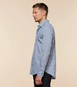 Homme Souleiado Chemises | Chemise SLIM ALPHONSE Mini Mouche ciel