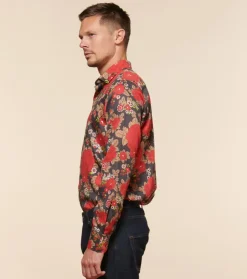 Homme Souleiado Chemises | Chemise SLIM ALPHONSE Roulotte anthracite rouge