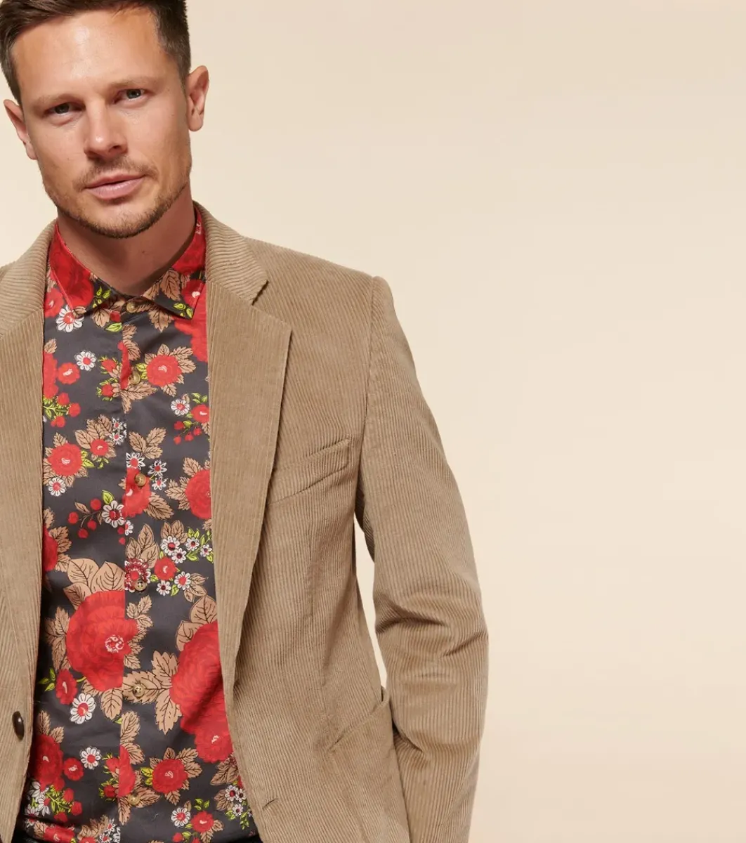 Homme Souleiado Chemises | Chemise SLIM ALPHONSE Roulotte anthracite rouge