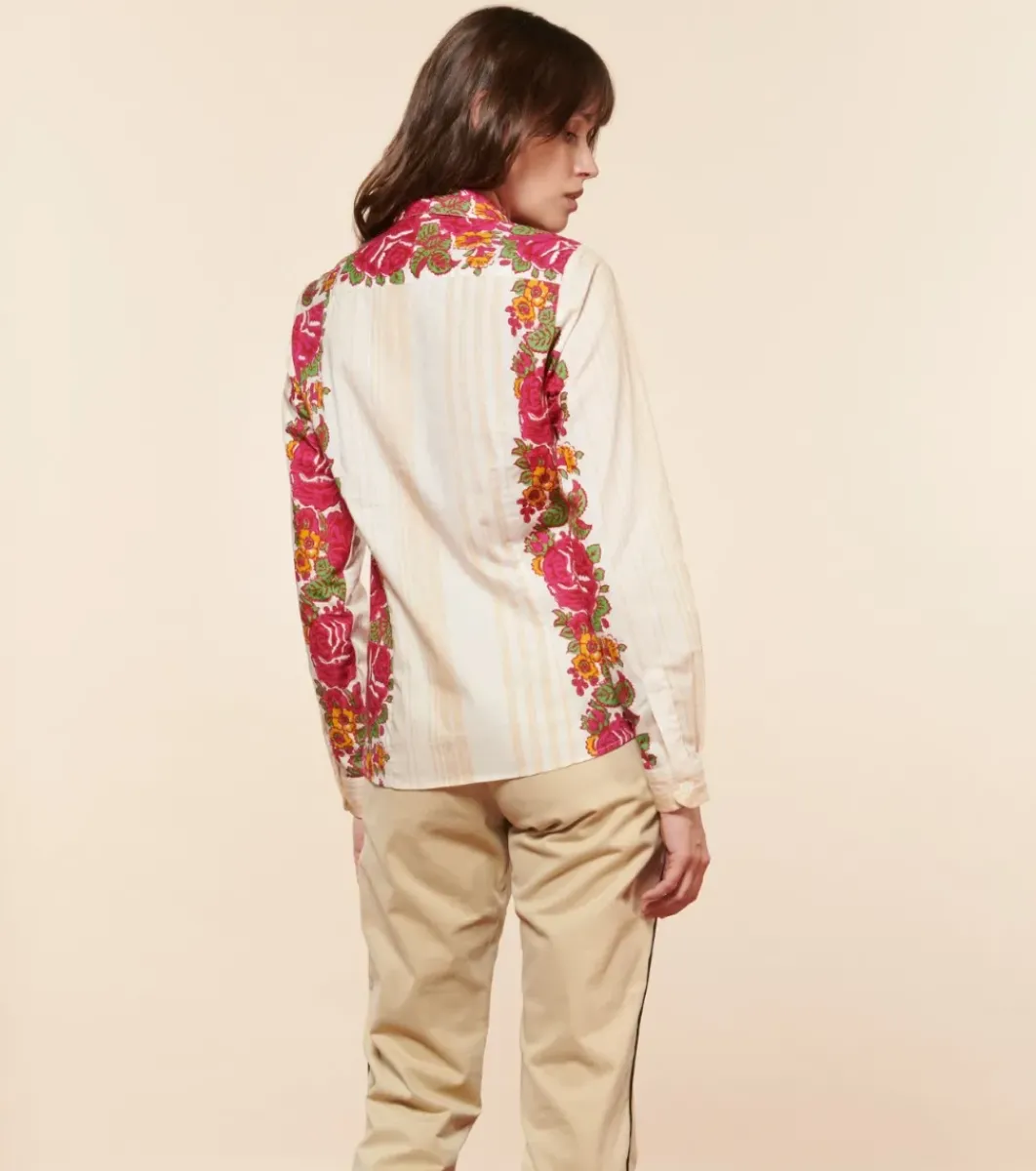 Femme Souleiado Chemises & Blouses | Chemise SLIM ELINA Chantal écru fuchsia