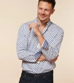 Homme Souleiado Chemises | Chemise SLIM MILO Calisson ciel