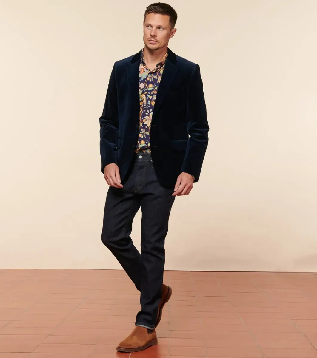 Homme Souleiado Chemises | Chemise SLIM MILO Héron nuit ocre