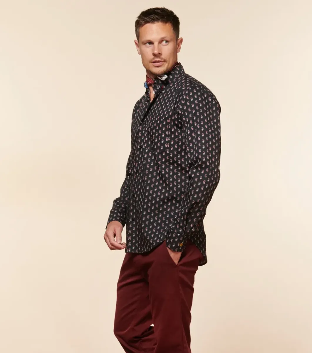 Homme Souleiado Chemises | Chemise SLIM MILO Mini Jaipur rouge