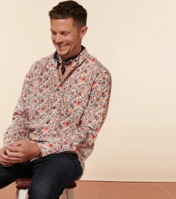 Homme Souleiado Chemises | Chemise SLIM MILO Petit Perse blanc multico
