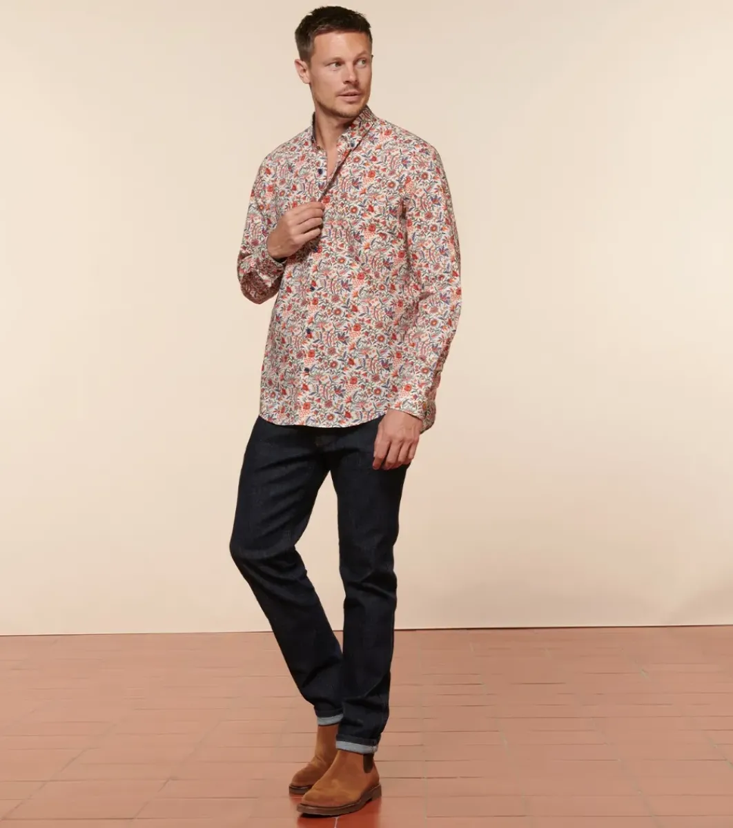 Homme Souleiado Chemises | Chemise SLIM MILO Petit Perse blanc multico