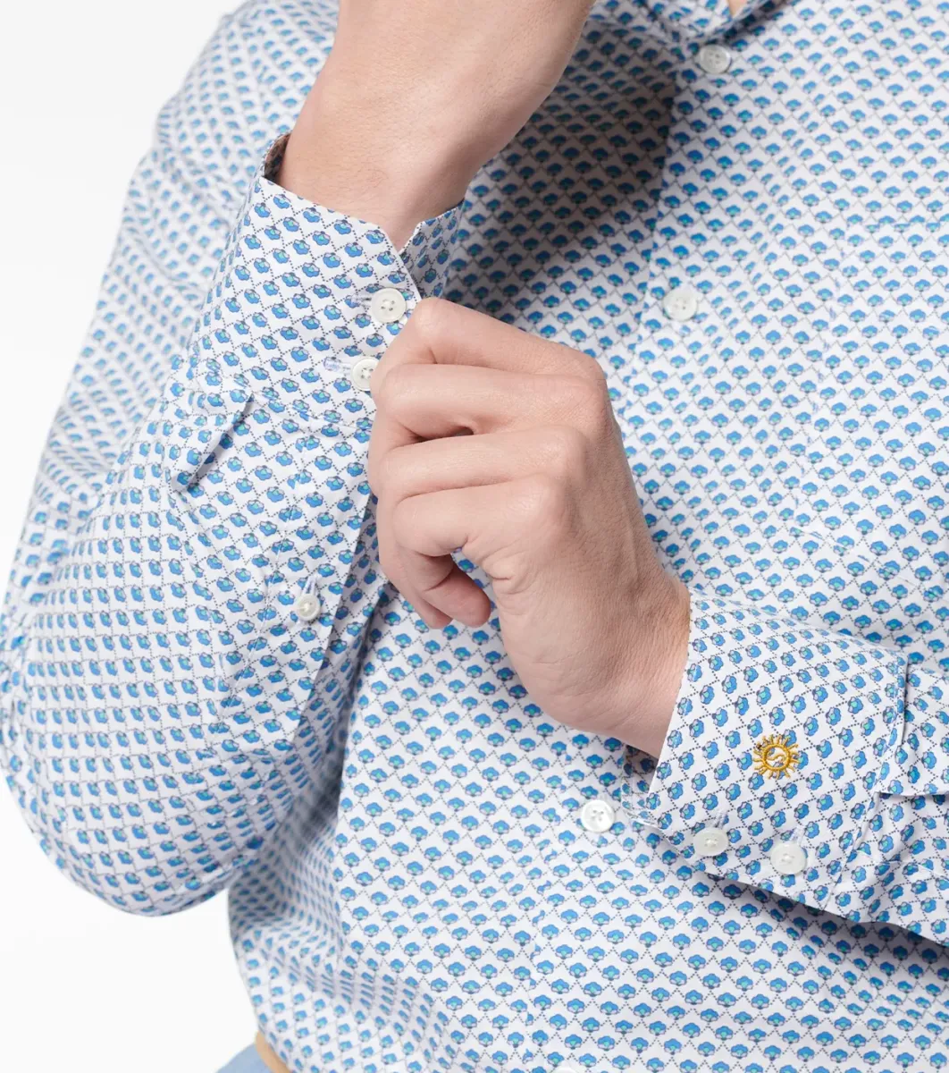 Homme Souleiado Chemises | Chemise SLIM MILO Prado blanc parme
