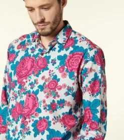 Homme Souleiado Chemises | Chemise SLIM Roulotte perle fuchsia