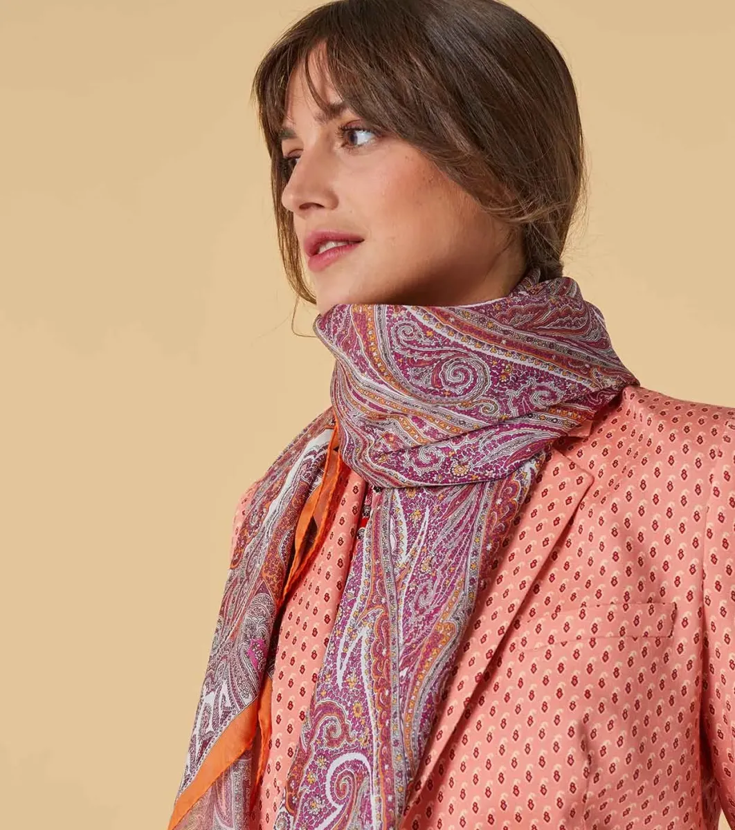Femme Souleiado Châle | Toute La Collection | Châle en soie GRAND CACHEMIRE 135 x 135 cm