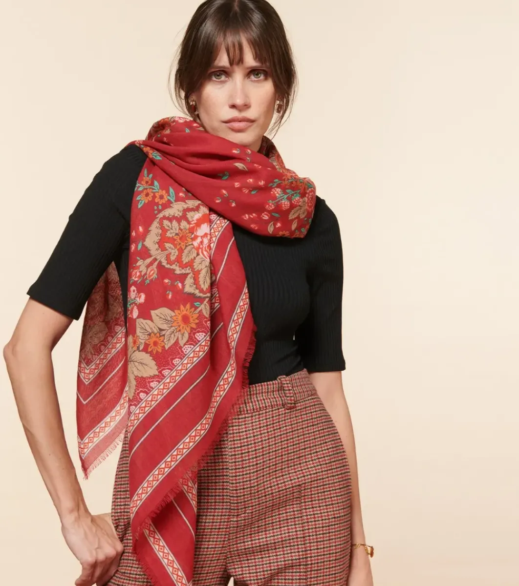 Femme Souleiado Toute La Collection | Châle | Châle laine et soie ARLATAN 140 x 140 cm