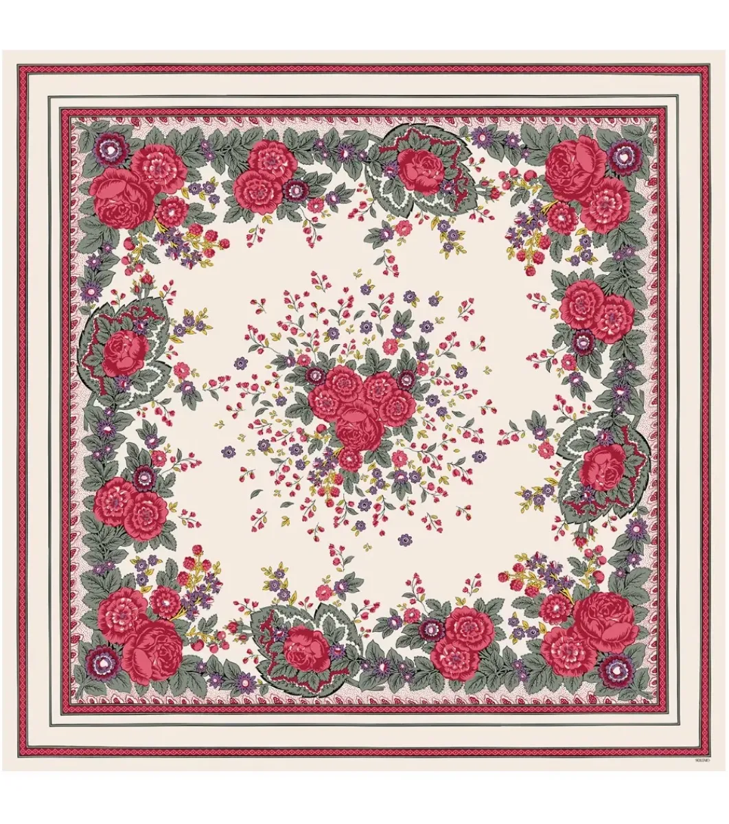 Femme Souleiado Châle | Toute La Collection | Châle laine et soie ARLATEN écru 140 x 140 cm