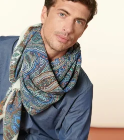 Femme Souleiado Châle | Toute La Collection | Châle laine et soie CACHEMIRE écru multico 140 x 140 cm