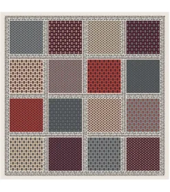 Femme Souleiado Châle | Toute La Collection | Châle laine et soie ITALIENNE Gris & Bordeaux 135 x 135 cm