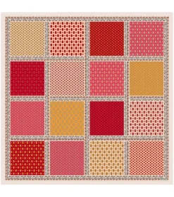 Femme Souleiado Châle | Toute La Collection | Châle laine et soie L'ITALIENNE rouge abricot 140 x 140 cm