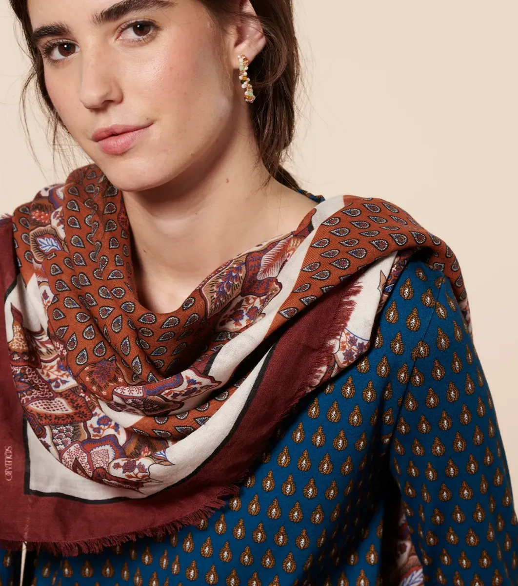 Femme Souleiado Châle | Foulards | Châle laine et soie PARADISO 140 x 140 cm