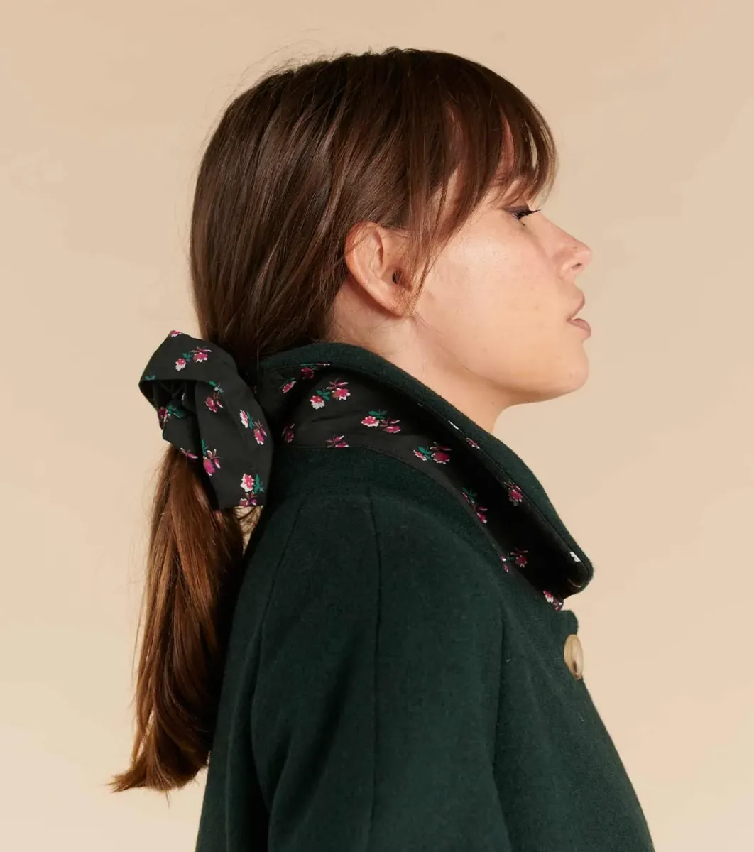 Femme Souleiado Fille | Accessoires Mode | Chouchou PÂQUERETTE noir fuchsia