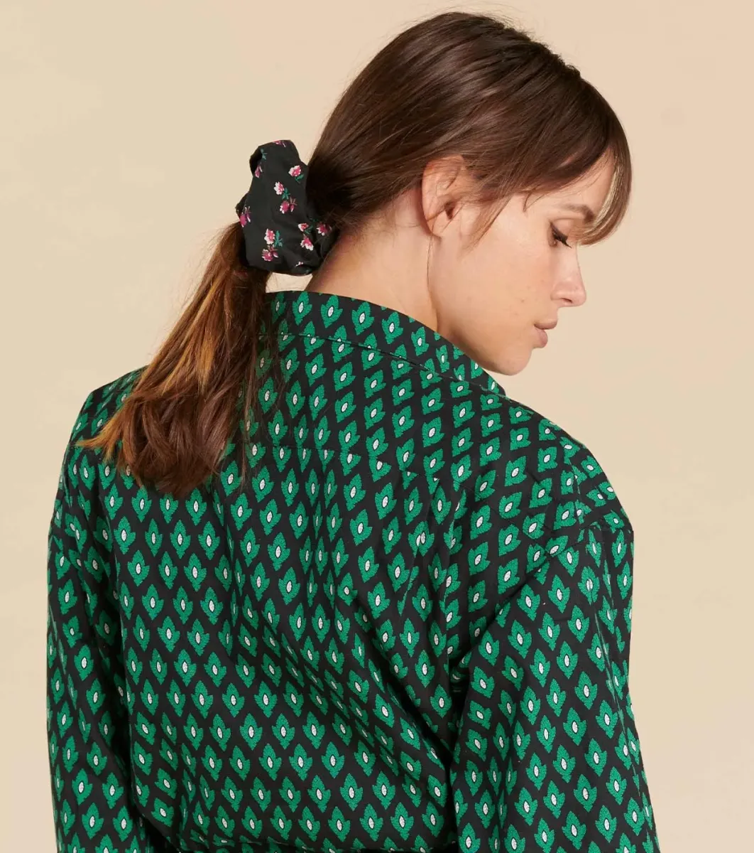 Femme Souleiado Fille | Accessoires Mode | Chouchou PÂQUERETTE noir fuchsia