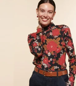 Femme Souleiado Pulls & Cardigans | Col Cheminée THEODORA Roulotte noir rouge