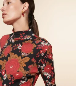 Femme Souleiado Pulls & Cardigans | Col Cheminée THEODORA Roulotte noir rouge