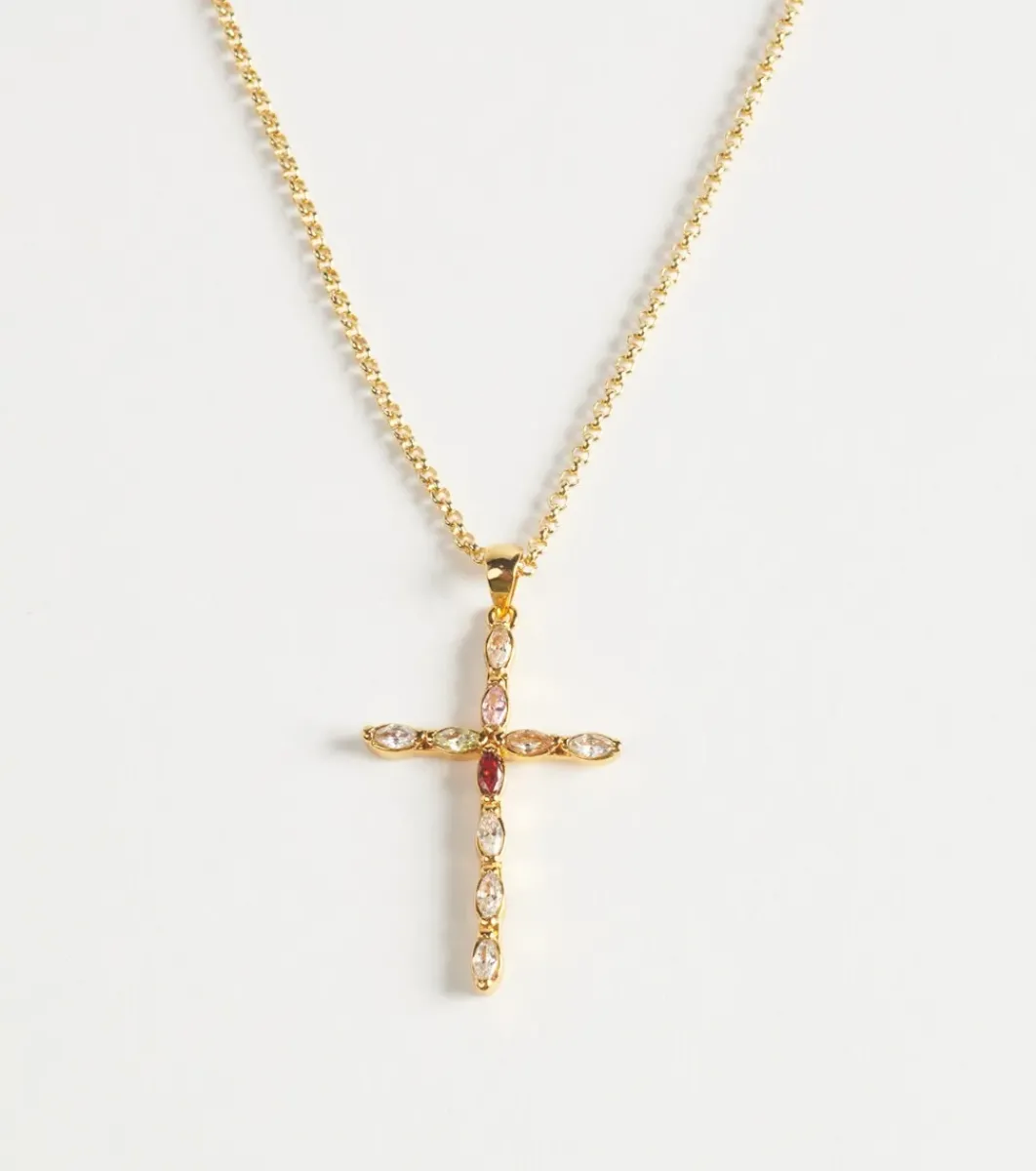 Femme Souleiado Bijoux | Collier Croix ARLÉSIENNE fine