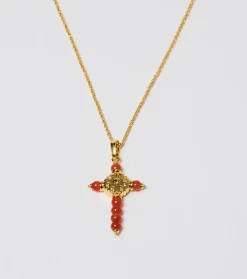 Femme Souleiado Bijoux | Collier Croix Fleur d'Arles et perles s
