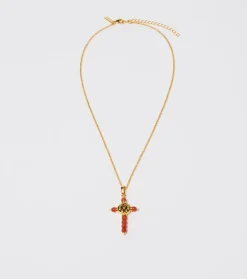Femme Souleiado Bijoux | Collier Croix Fleur d'Arles et perles s