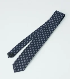 Homme Souleiado Cravates | Cravate en soie jacquard PETIT SAPIN Noir blanc
