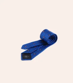 Homme Souleiado Cravates | Cravate en twill de soie ZIBO bleu vif