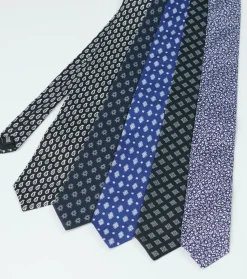 Homme Souleiado Cravates | Cravate en twill de soie MARGUERITE nuit