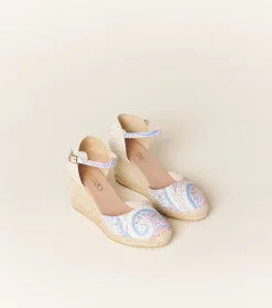Femme Souleiado Chaussures | Espadrilles Compensées Grand Cachemire blanc multico