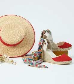 Femme Souleiado Chaussures | Espadrilles DULCE rouge Frise Grosse Rose blanc rouge