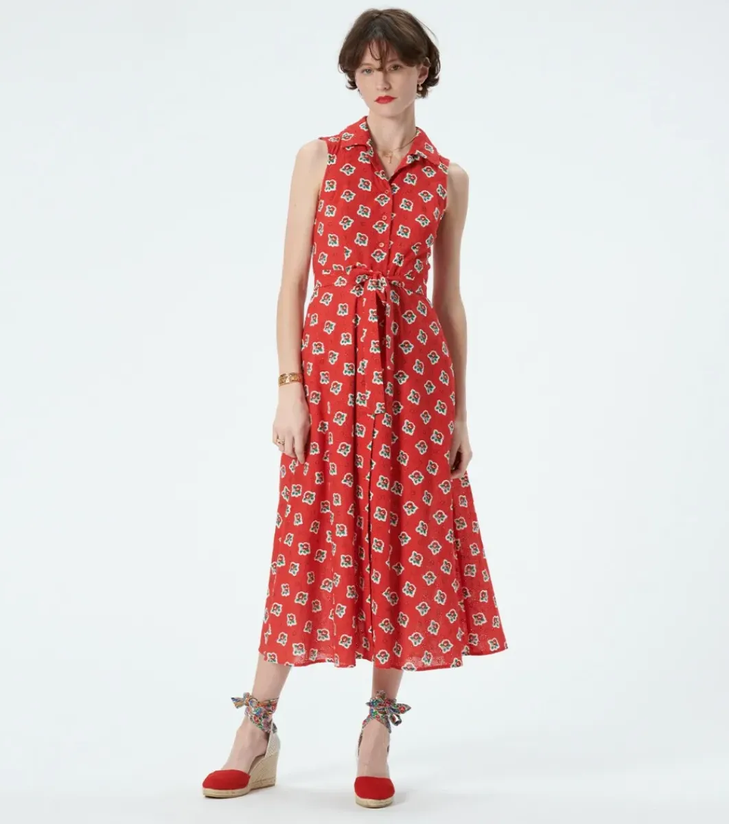 Femme Souleiado Chaussures | Espadrilles DULCE rouge Frise Grosse Rose blanc rouge