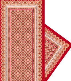 Femme Souleiado Étole | Toute La Collection | Etole laine et soie PRECIEUX rouge beige 65 x 190 cm