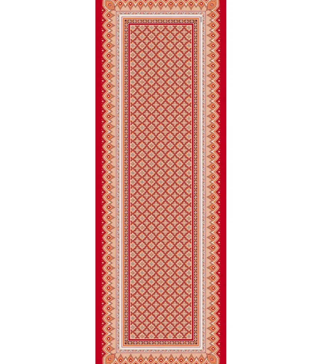 Femme Souleiado Étole | Toute La Collection | Etole laine et soie PRECIEUX rouge beige 65 x 190 cm