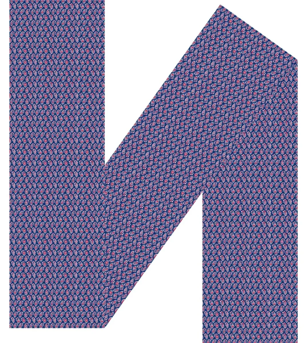Femme Souleiado Étole | Toute La Collection | Etole soie PONDICHERY bleu rose 70 x 120 cm