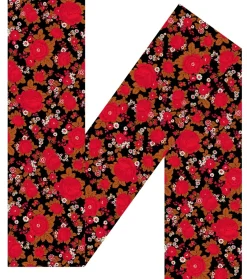 Femme Souleiado Étole | Toute La Collection | Etole soie ROULOTTE noir rouge 70 x 200 cm