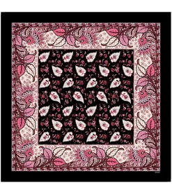 Femme Souleiado Foulards | Carré Coton | Foulard coton MILLE CINQ noir 90 x 90 cm