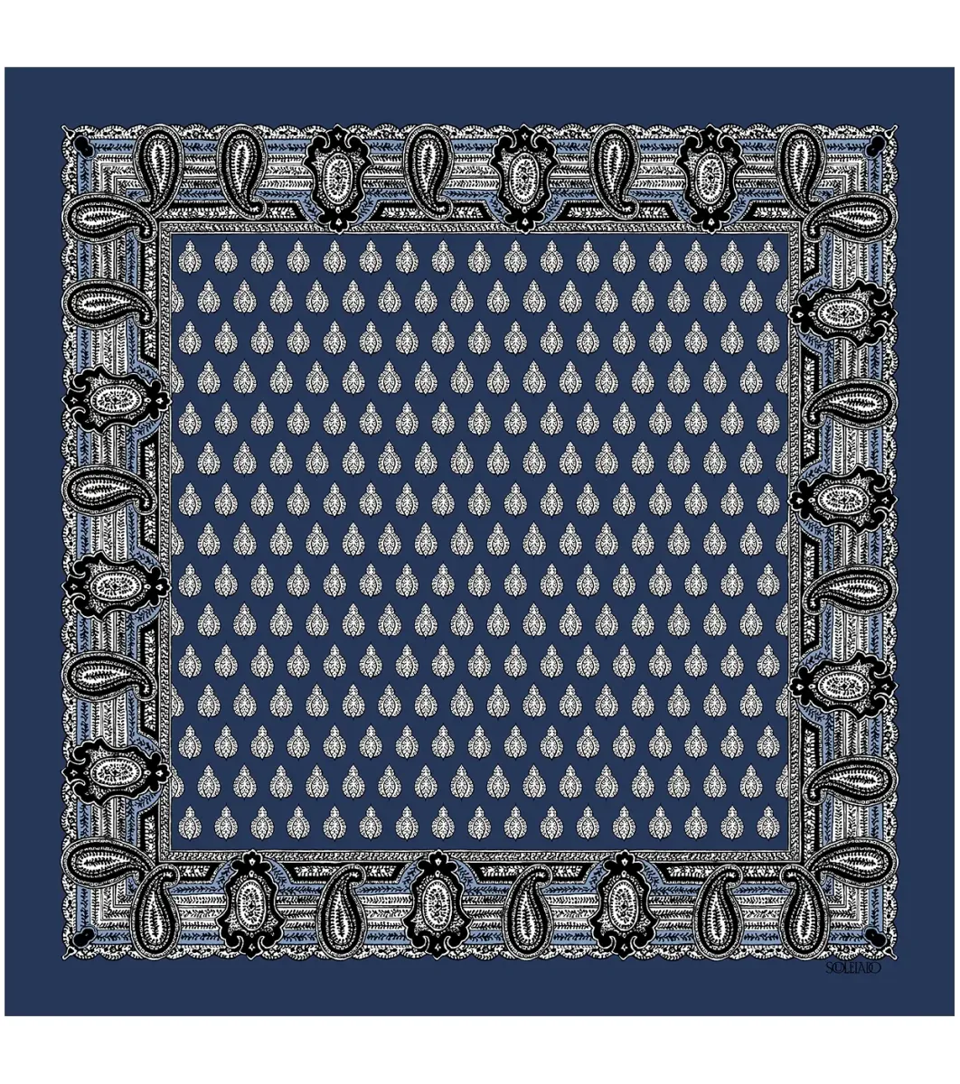Femme Souleiado Carré Soie | Toute La Collection | Gavroche en soie SCARABEE 45 x 45 cm