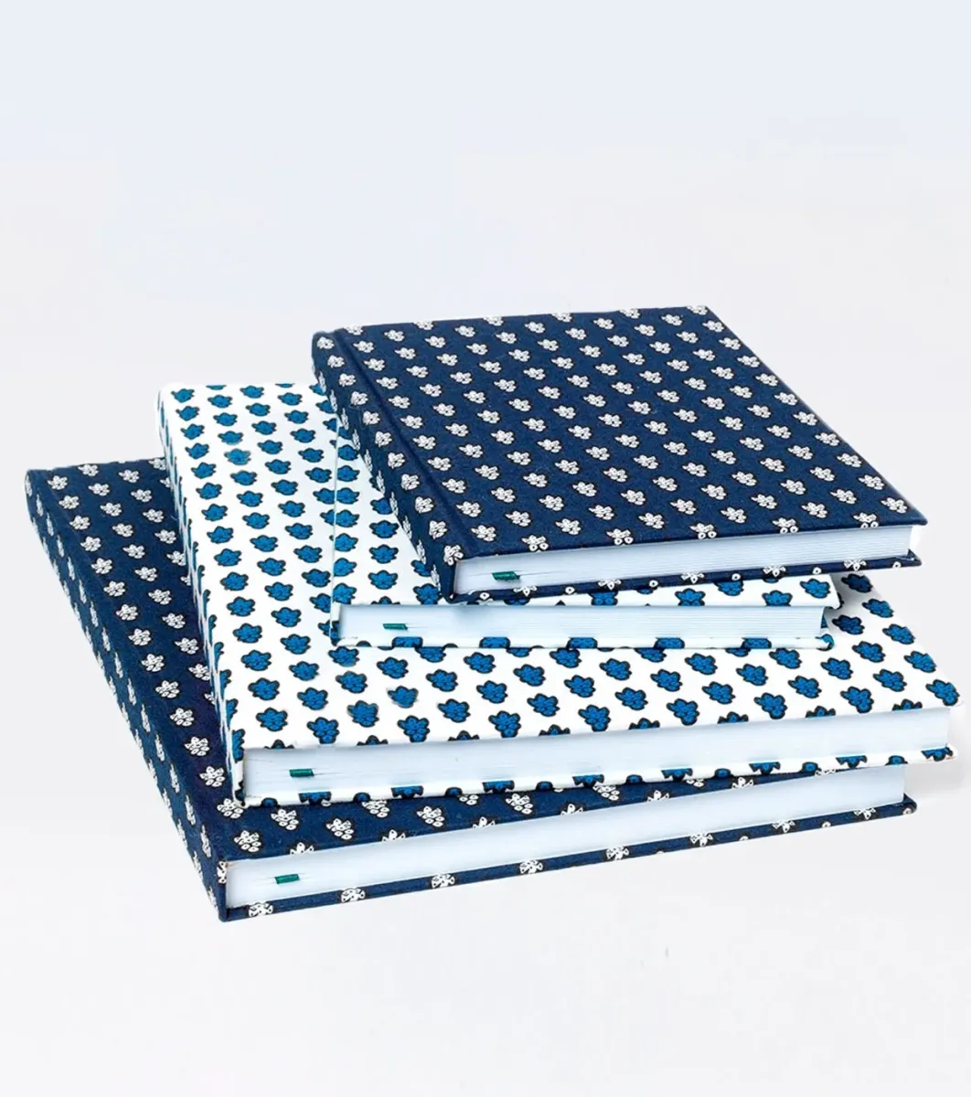 Souleiado Décoration | Grand carnet La Mouche blanc bleu