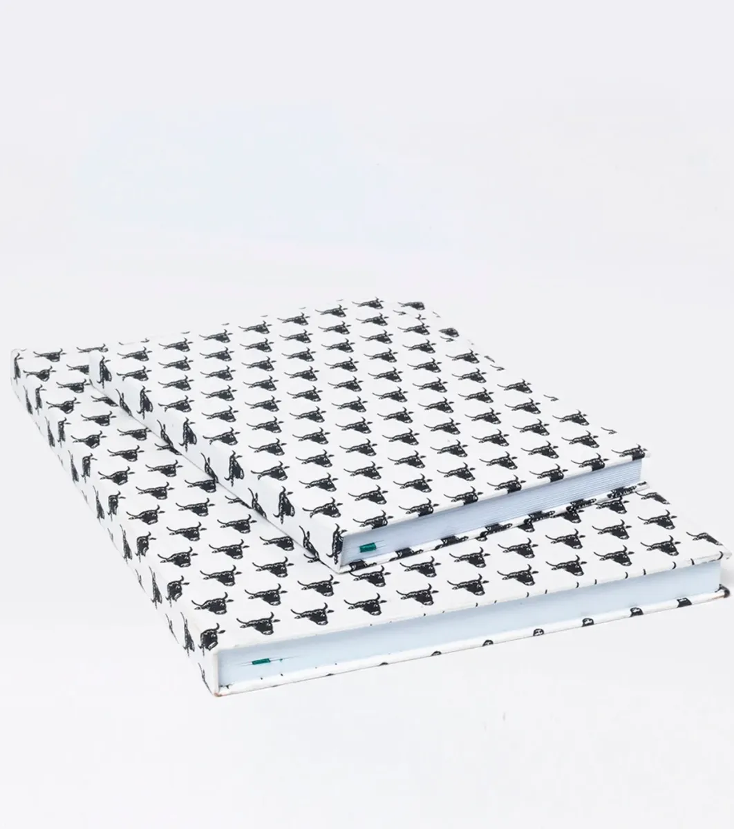 Souleiado Décoration | Grand carnet Mini Taureau blanc noir