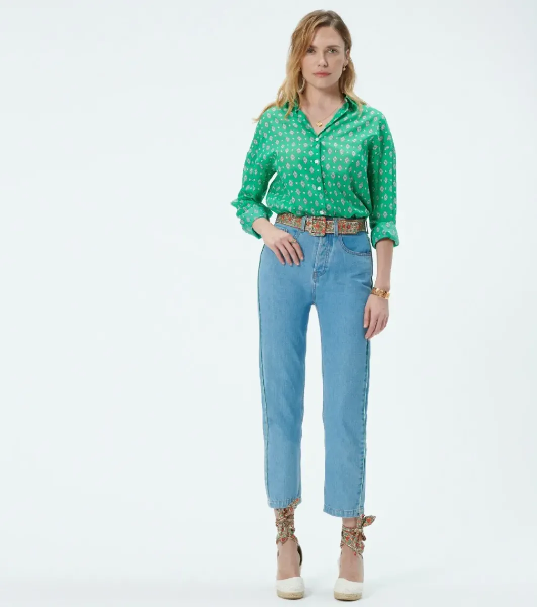 Femme Souleiado Pantalons | Jean LORENA bleu clair
