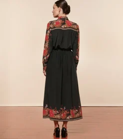 Femme Souleiado Jupes | Jupe ALDA Arlaten rouge noir