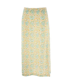 Femme Souleiado Jupes | Jupe ELLA Sault ocre turquoise